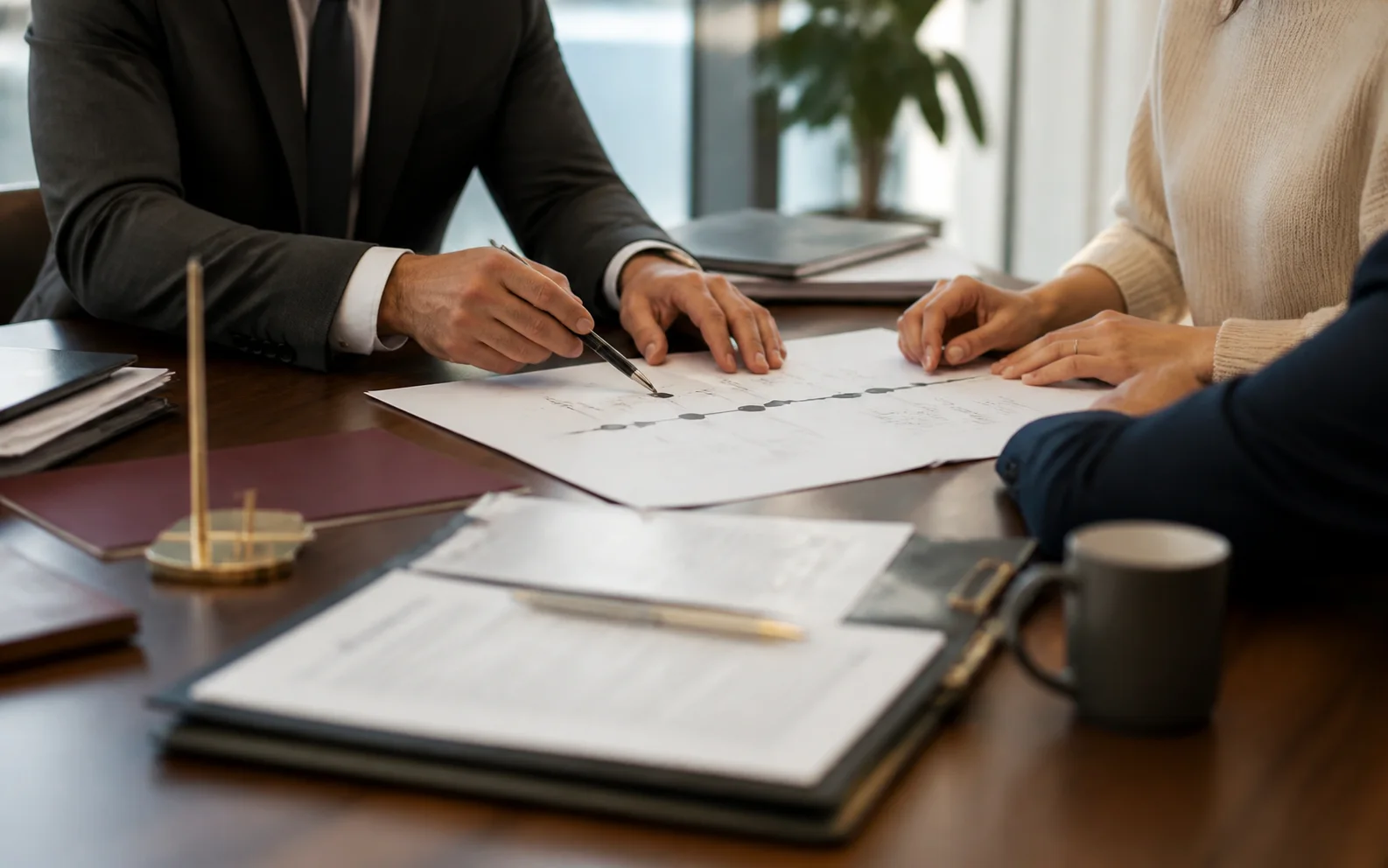 Consultation reviewing mortgage enforcement options